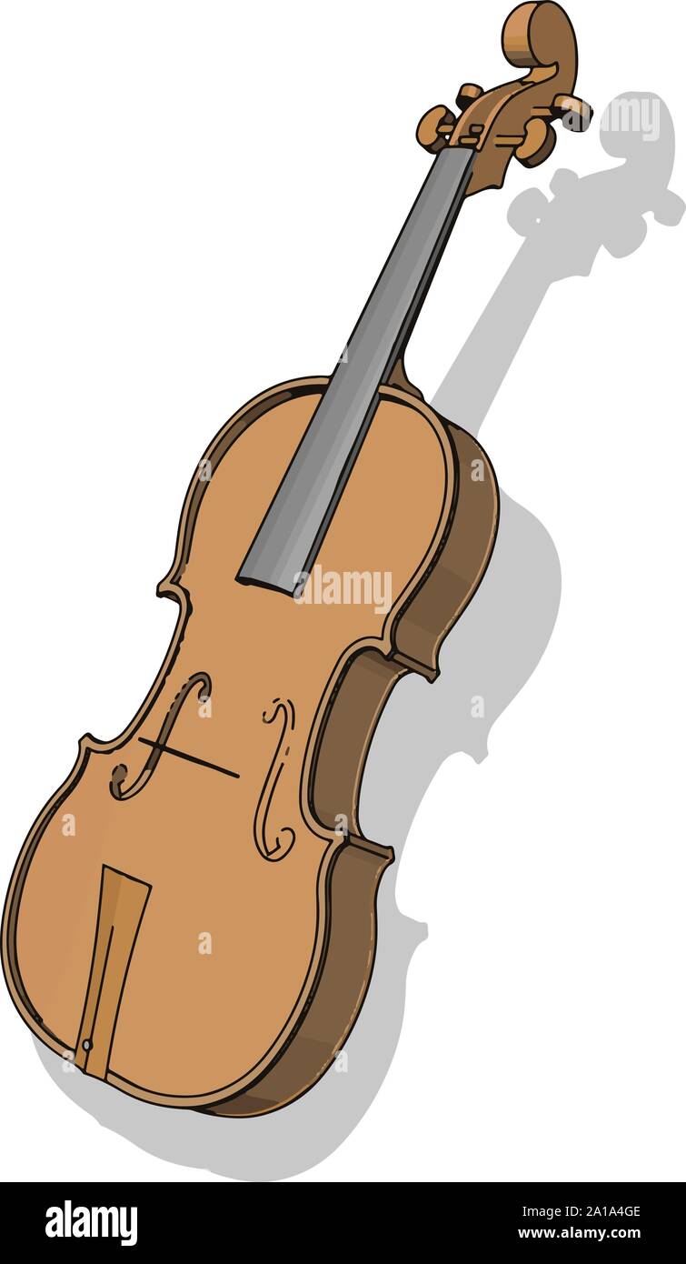 Contrabass, illustration, vector on white background. Stock Vector