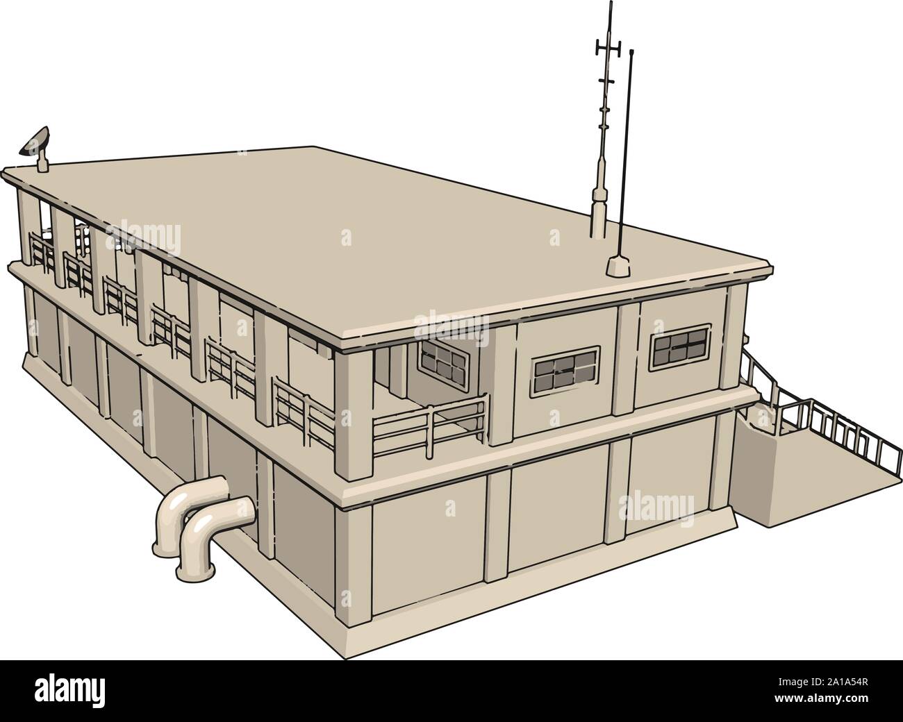 Warehouse, illustration, vector on white background. Stock Vector