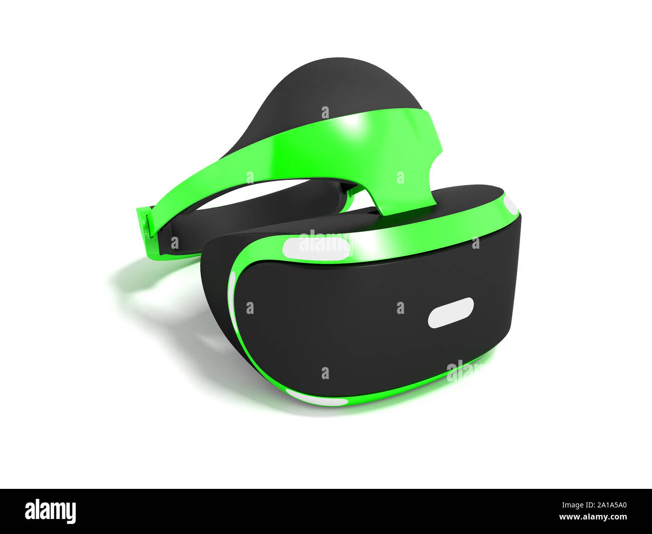 Modern virtual reality glasses for gaming and watching movies green