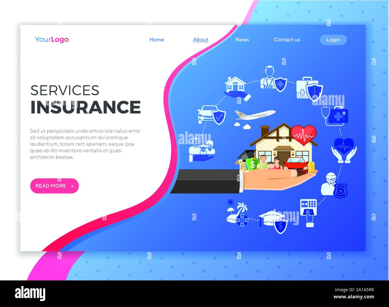 Insurance Services Concept Stock Vector
