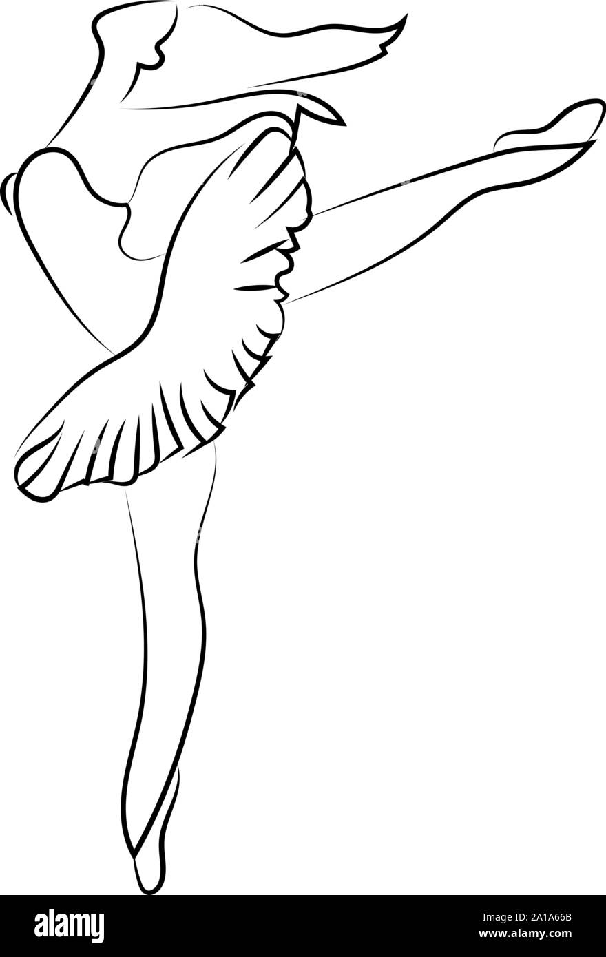 Ballerina drawing, illustration, vector on white background Stock Vector  Image & Art - Alamy