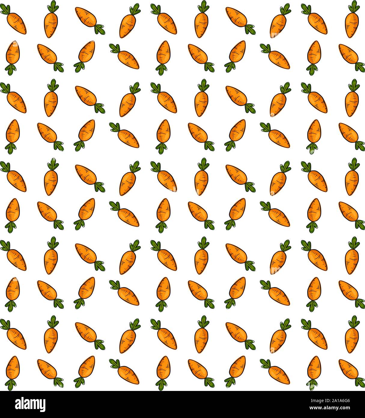 Carrots wallpaper, illustration, vector on white background. Stock Vector