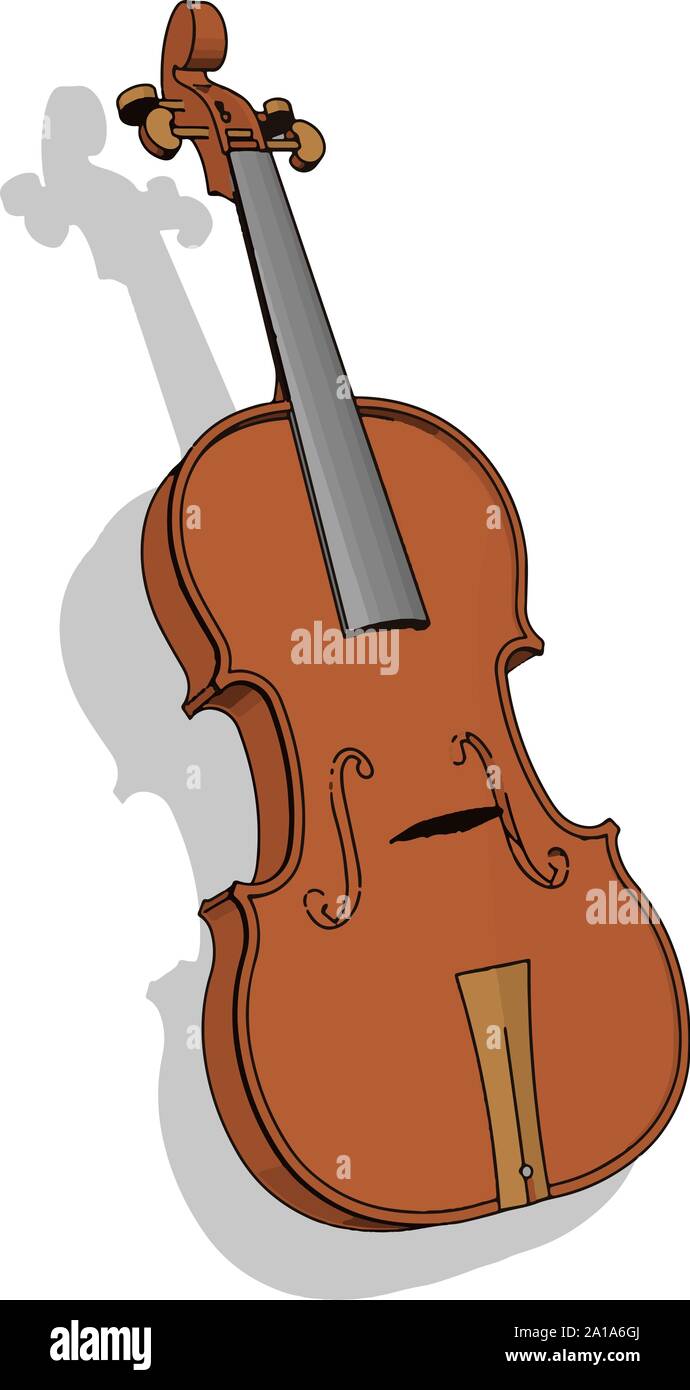 Contrabass, illustration, vector on white background. Stock Vector