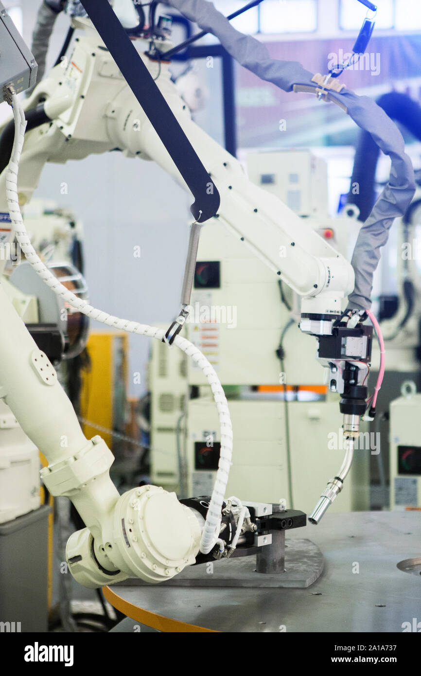 Robot hand. Smart factory Stock Photo