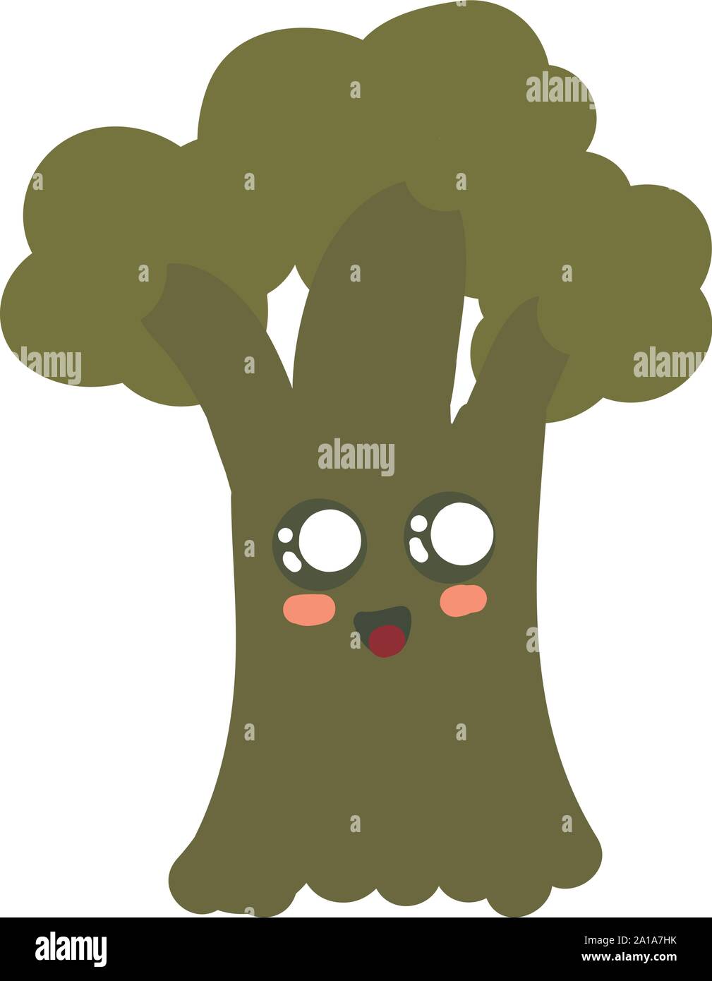 Cute broccoli, illustration, vector on white background. Stock Vector