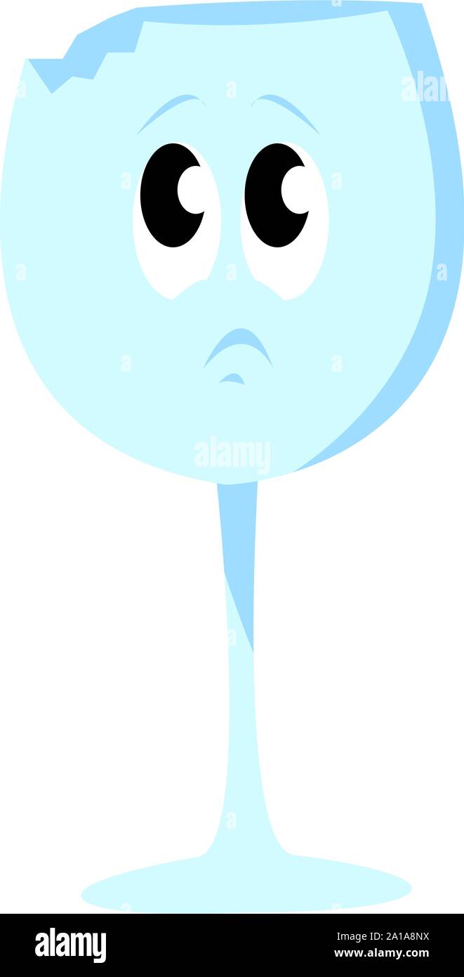 Broken glass, illustration, vector on white background. Stock Vector