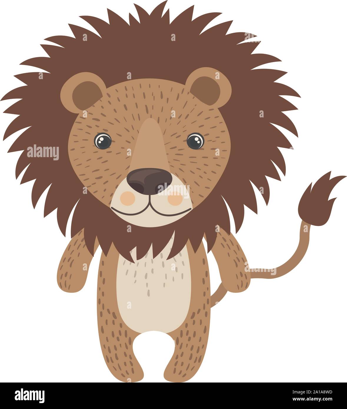 Lion, illustration, vector on white background. Stock Vector