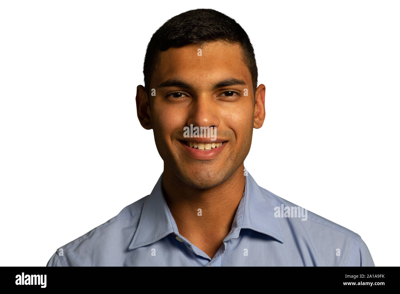 Young smiling businessman looking to camera Stock Photo