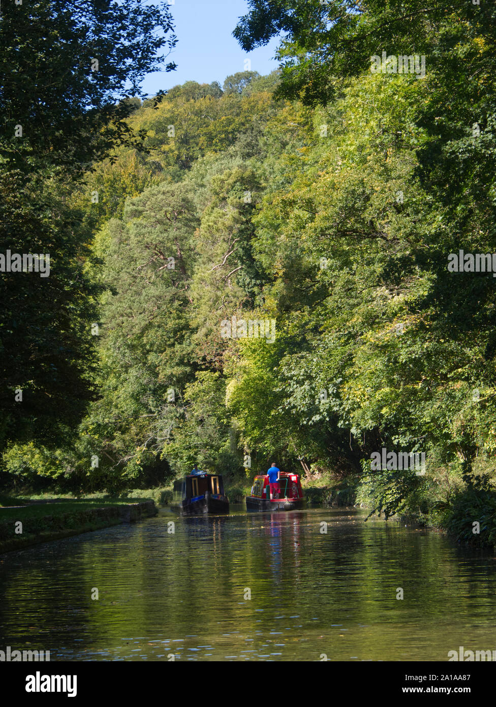 Canal boating holiday on Kennet and Avon canal from Bath boatyard Stock Photo