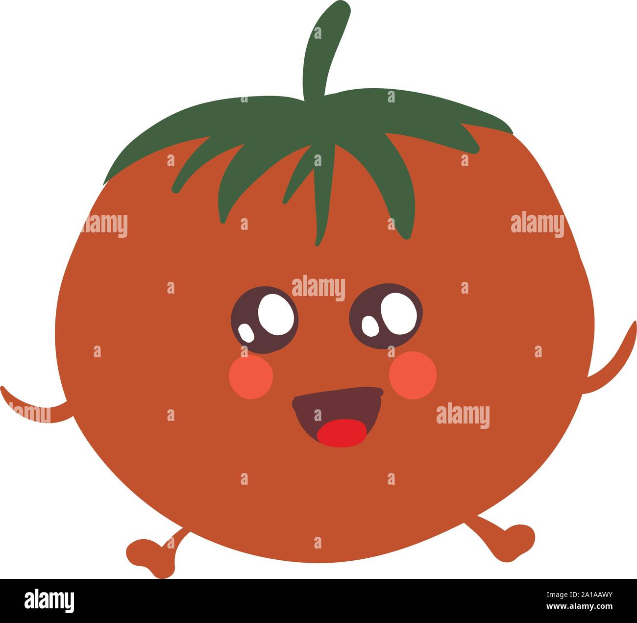 Cute tomato, illustration, vector on white background. Stock Vector