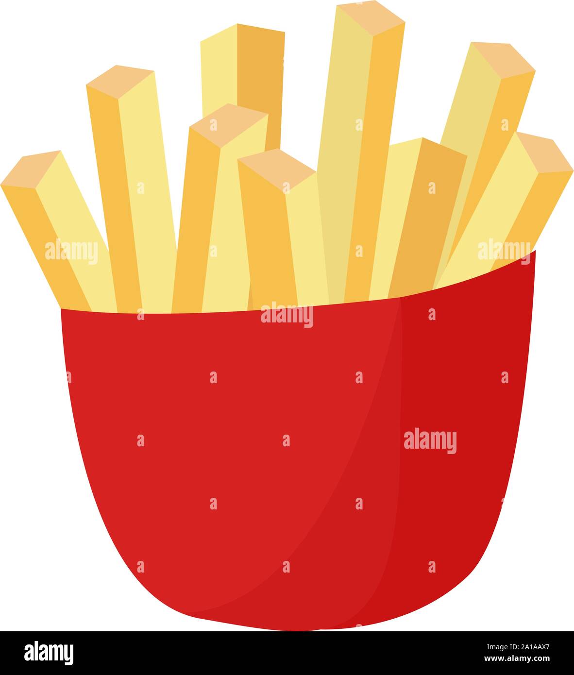 French fries, illustration, vector on white background Stock Vector ...