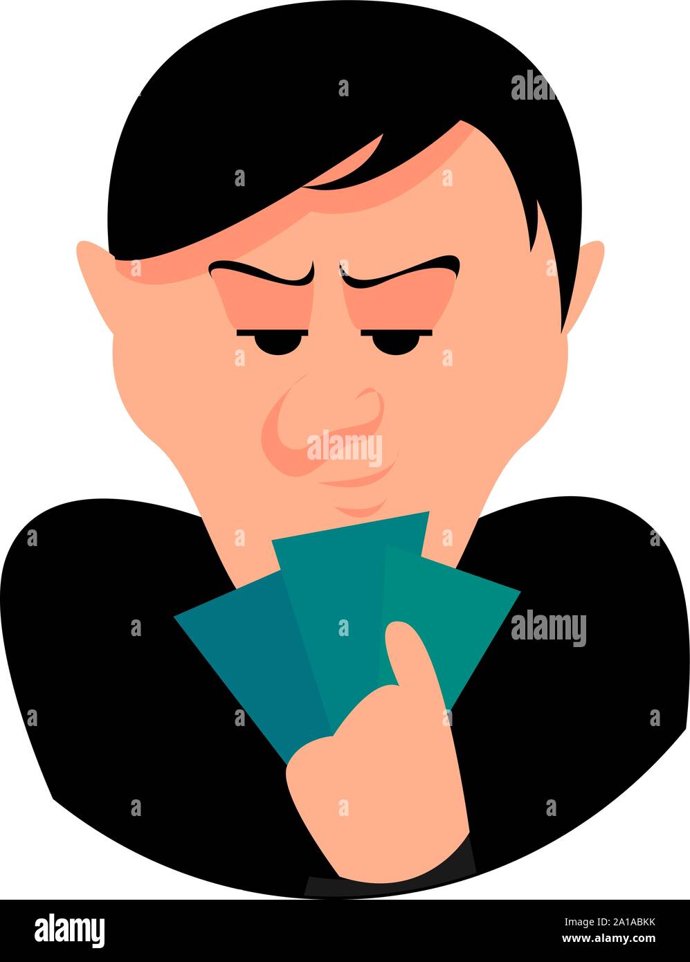 Gambler, illustration, vector on white background. Stock Vector