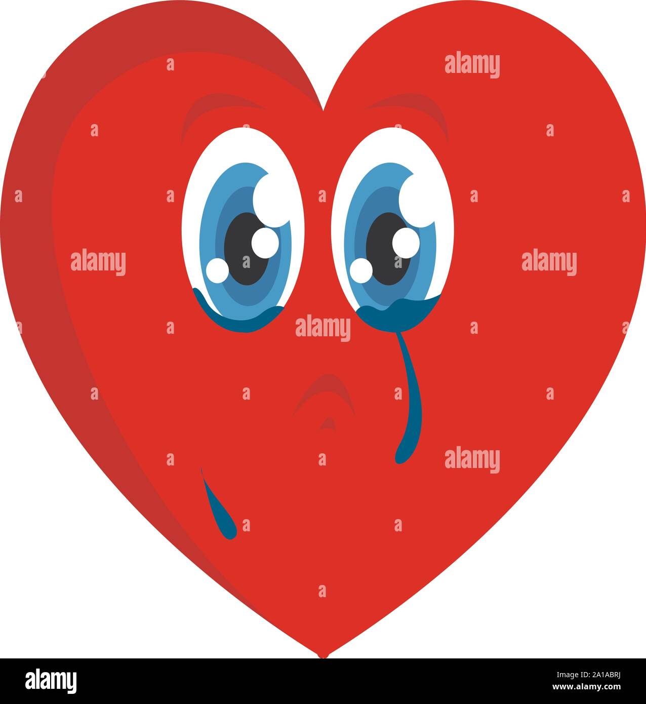 Crying heart, illustration, vector on white background. Stock Vector