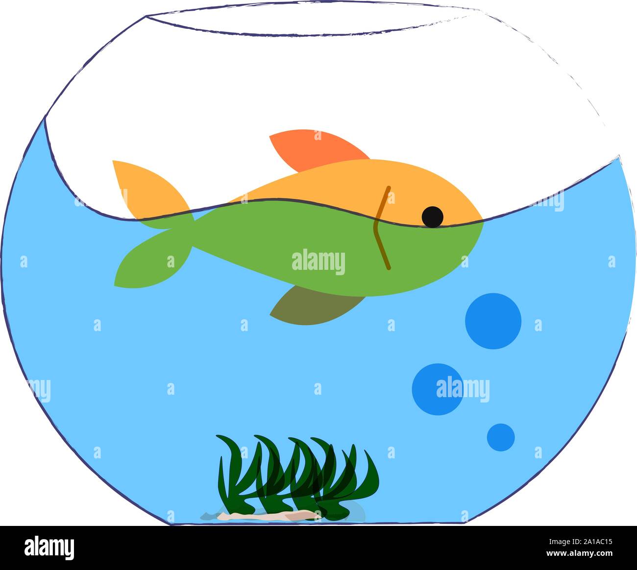 Fish in a tank, illustration, vector on white background Stock Vector Image  & Art - Alamy