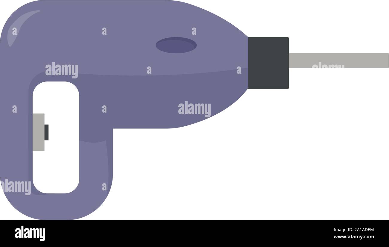Purple drill, illustration, vector on white background. Stock Vector