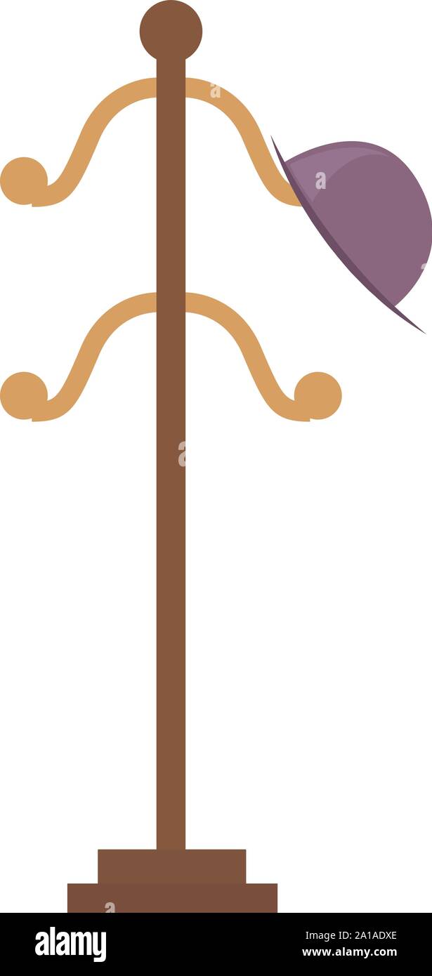 Hat stand, illustration, vector on white background Stock Vector Image