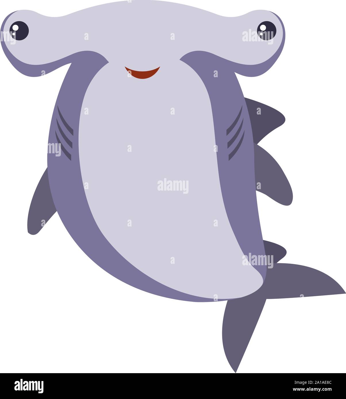 Hammer Fish, illustration, vector on white background. Stock Vector