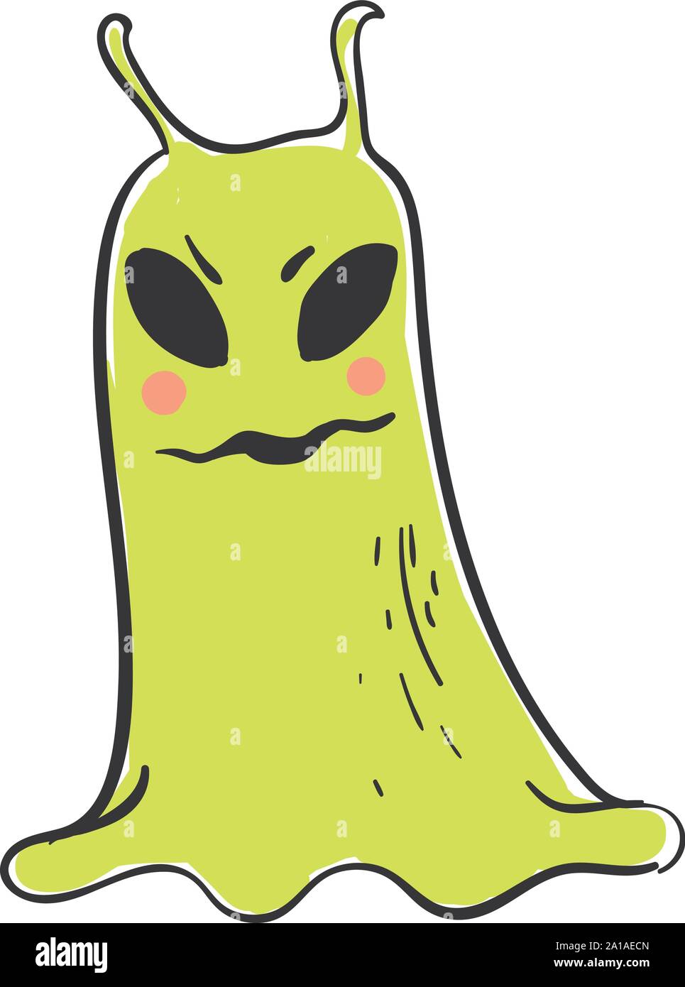 Green alien, illustration, vector on white background. Stock Vector
