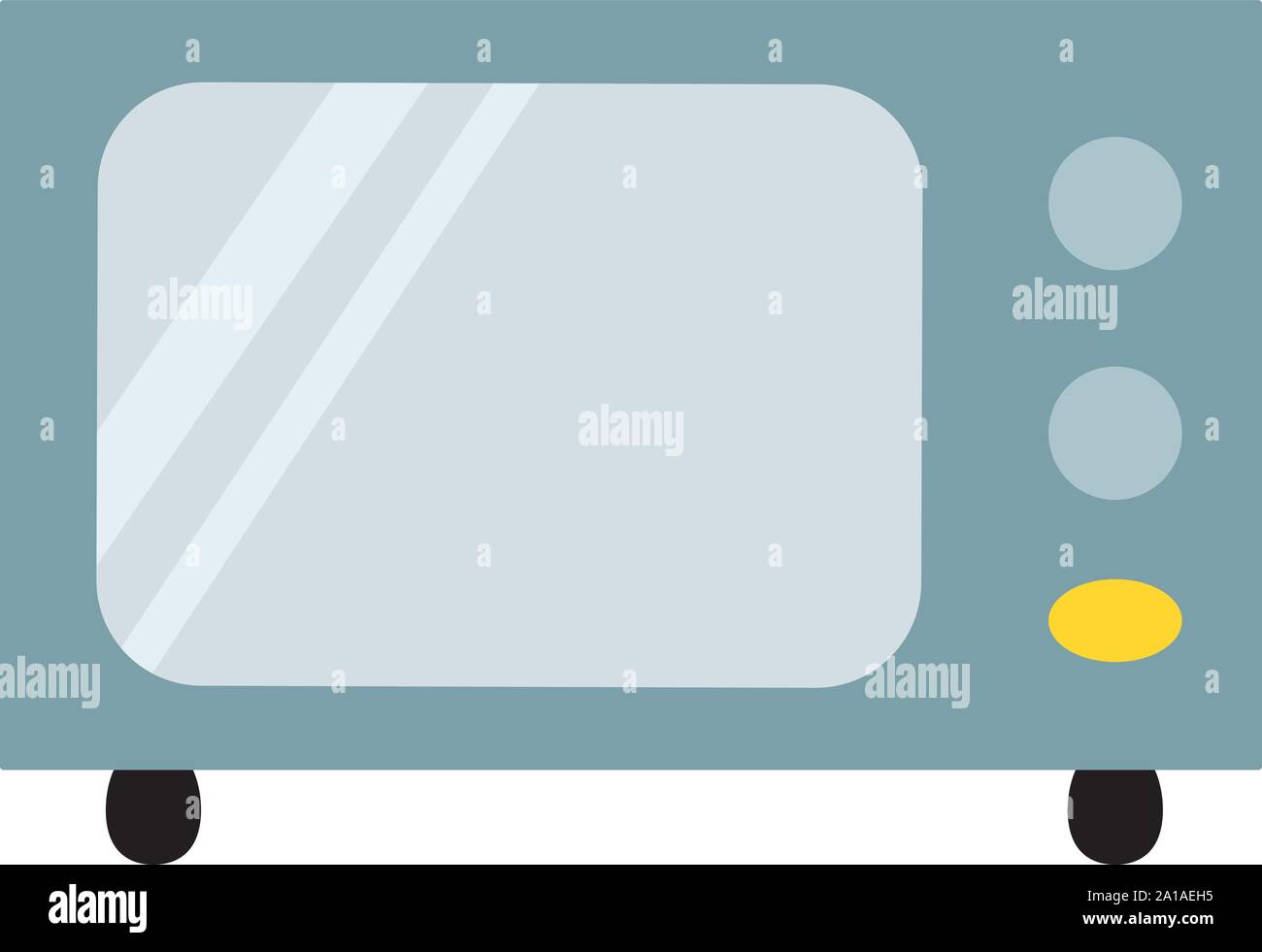 Blue microwave, illustration, vector on white background. Stock Vector