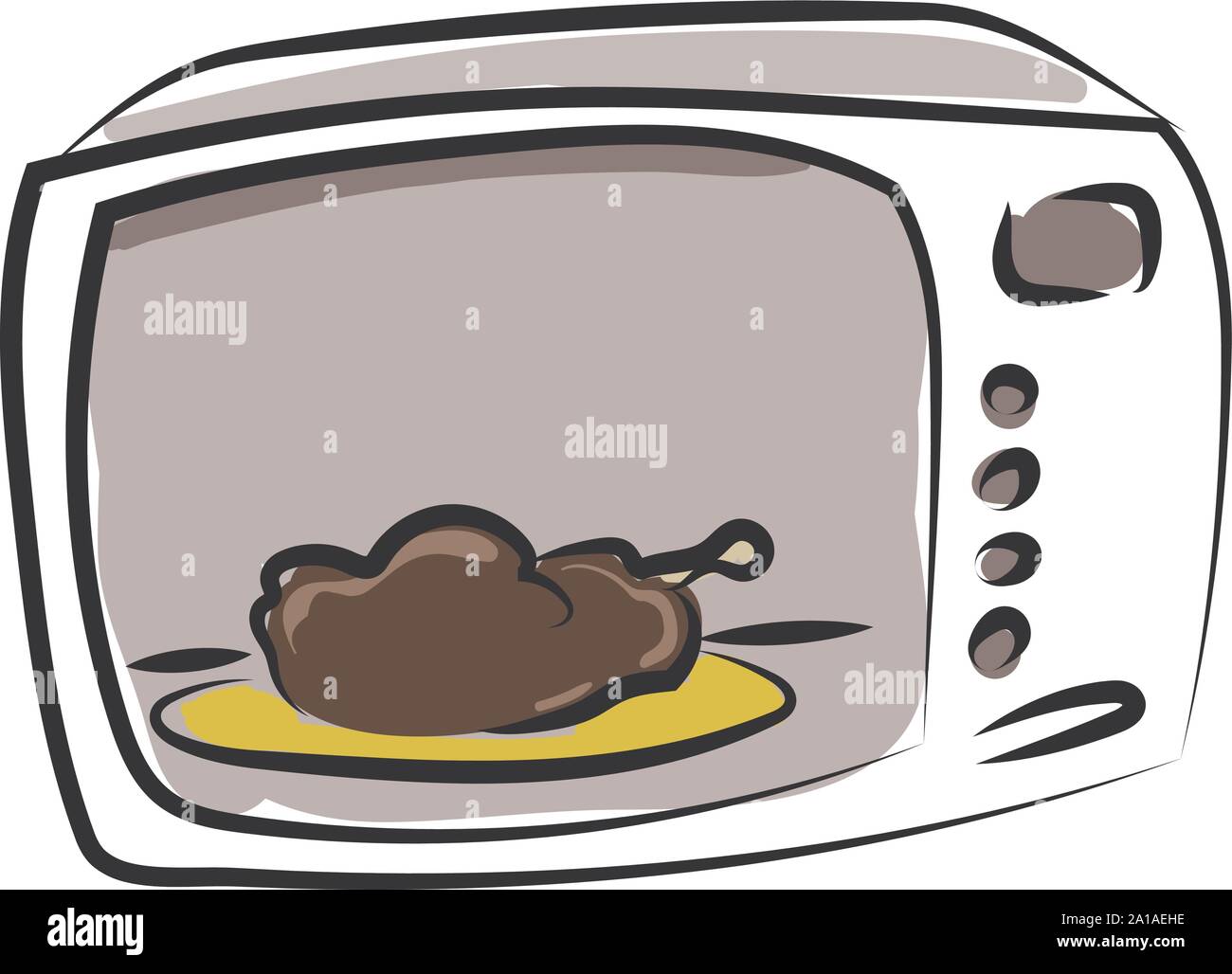 Microwave, illustration, vector on white background. Stock Vector