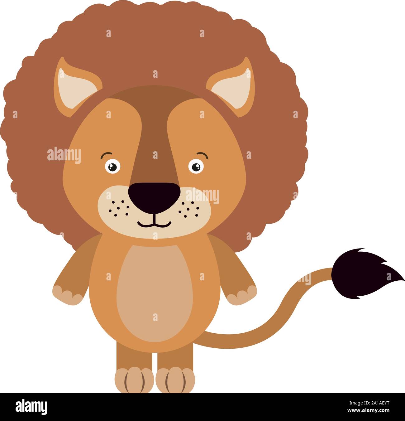Small lion, illustration, vector on white background Stock Vector Image ...