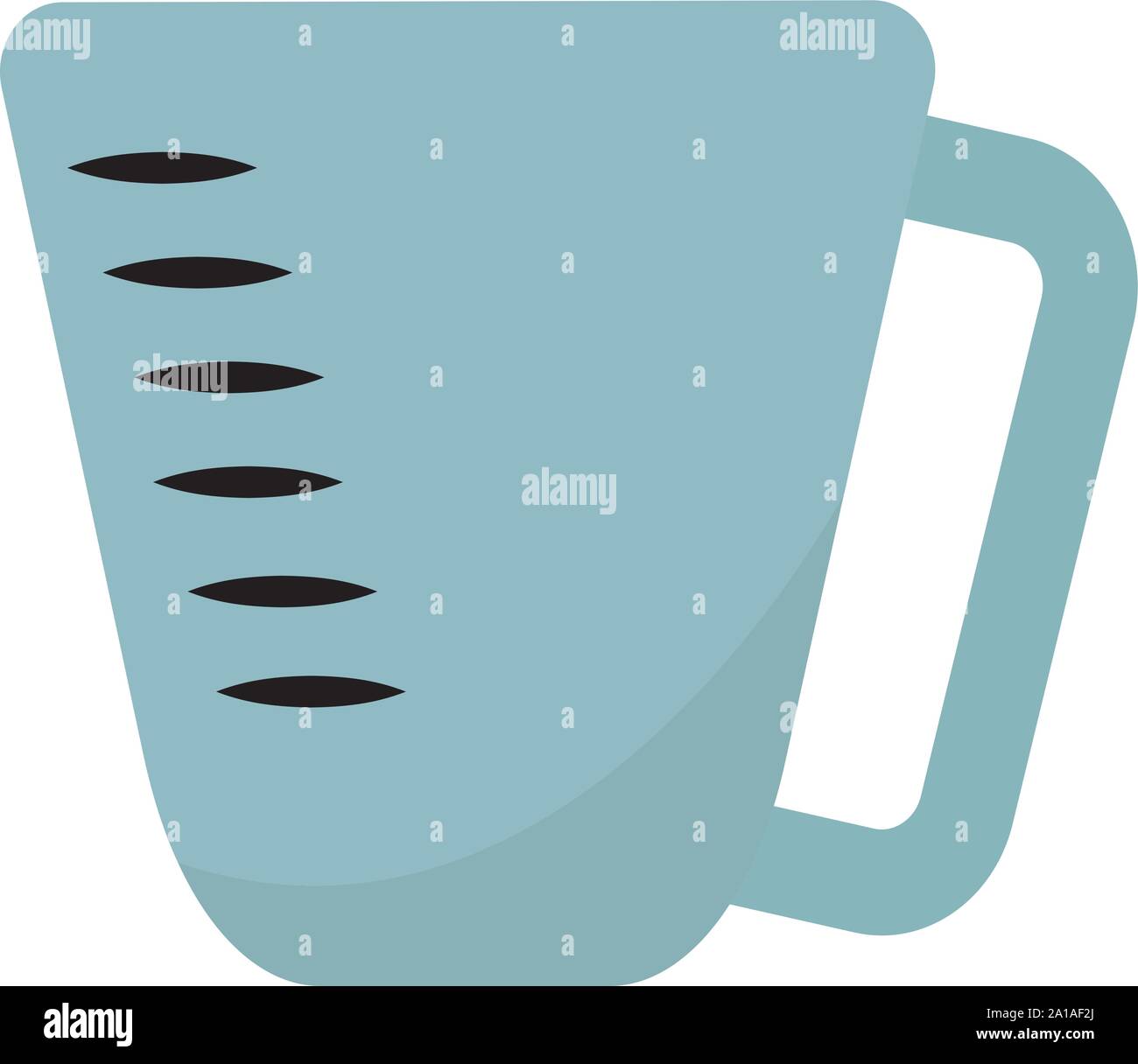 Measure cup, illustration, vector on white background. Stock Vector