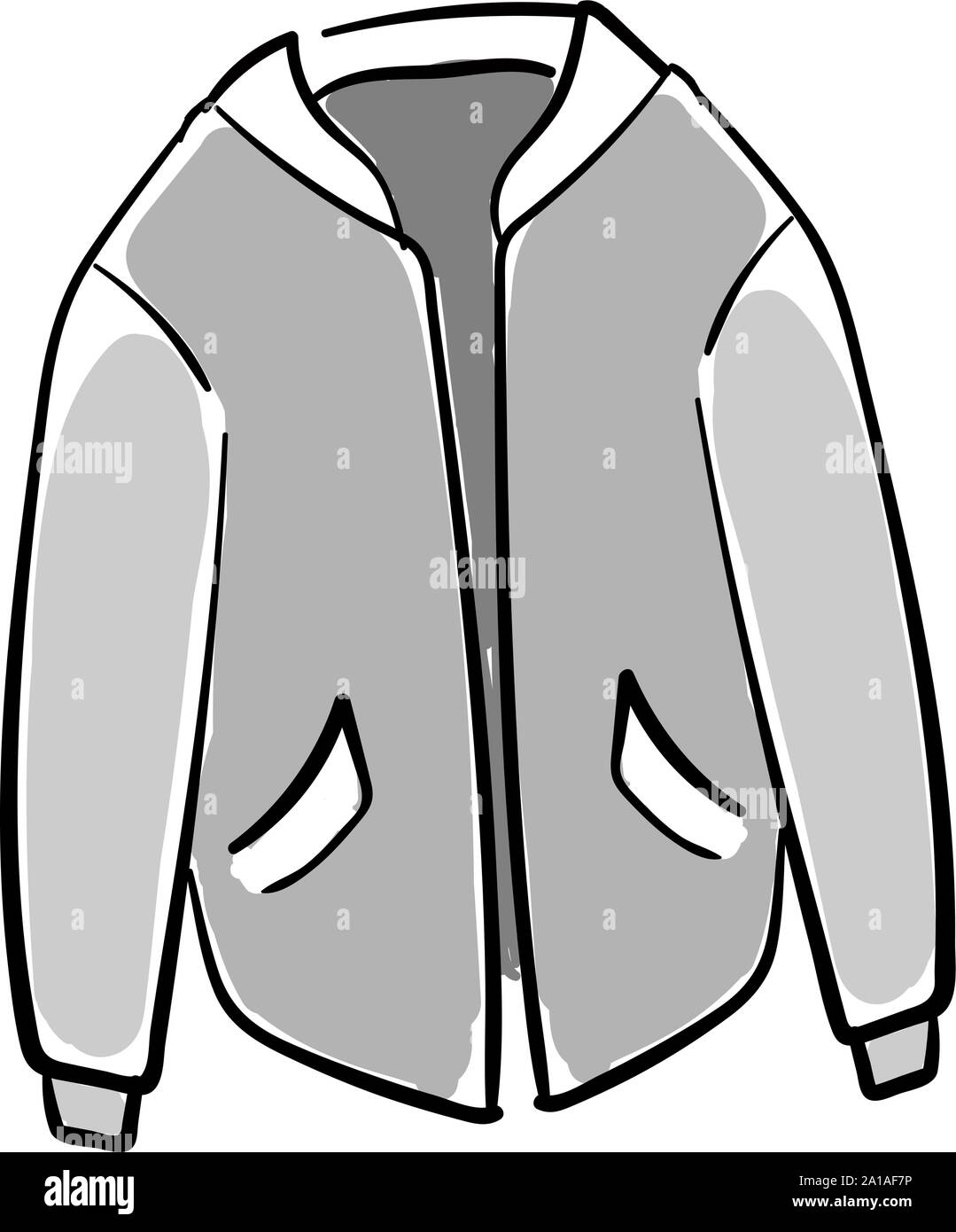 Gray jacket, illustration, vector on white background Stock Vector Gray jacket, illustration, vector on white background Stock Vector