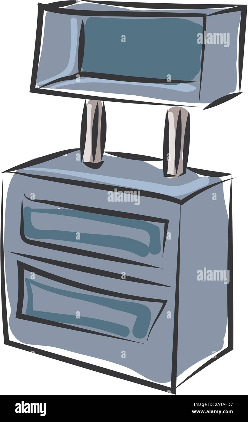 Nightstand, illustration, vector on white background. Stock Vector