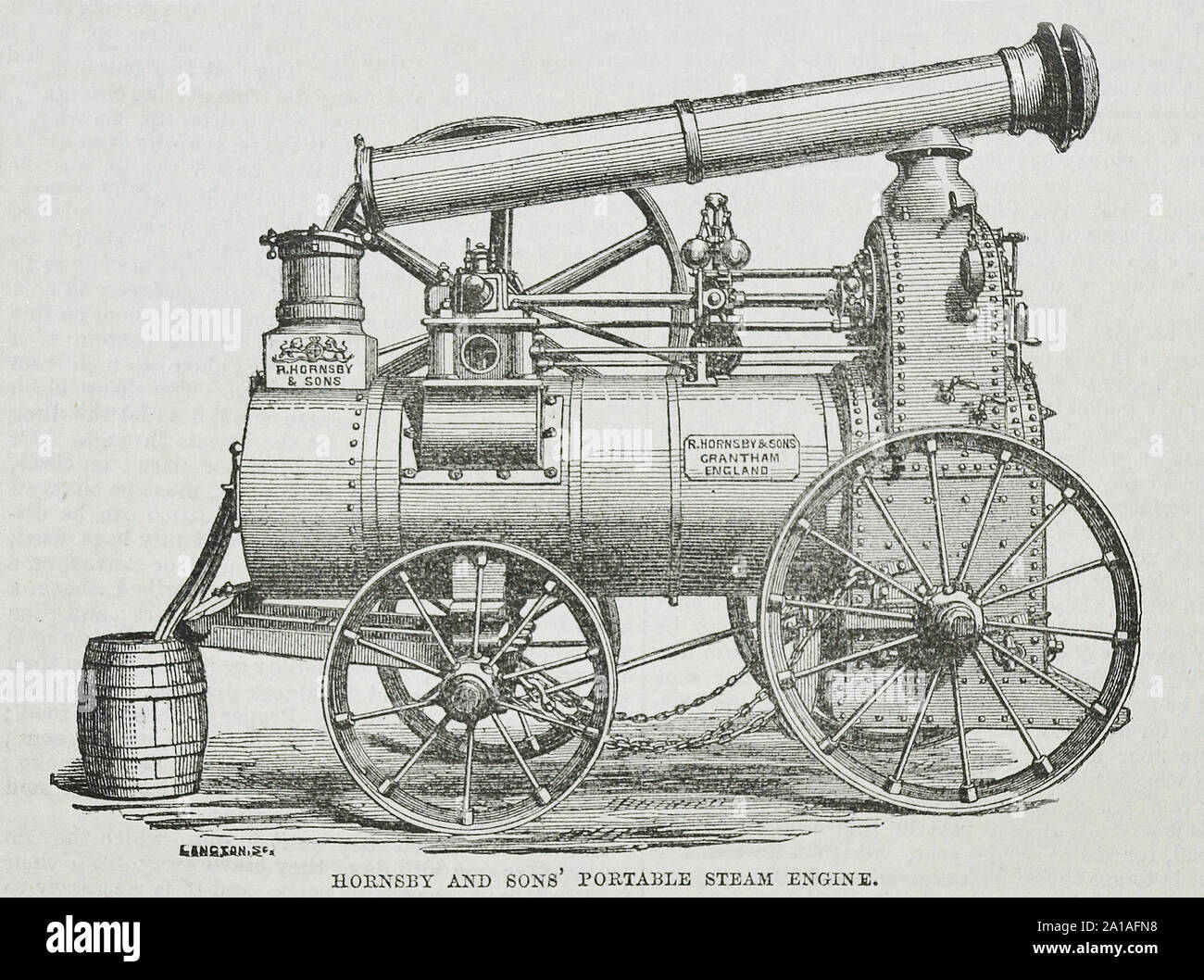 Hornsby's Portable Steam Engine from Australian Town & Country Journal 1870. Stock Photo