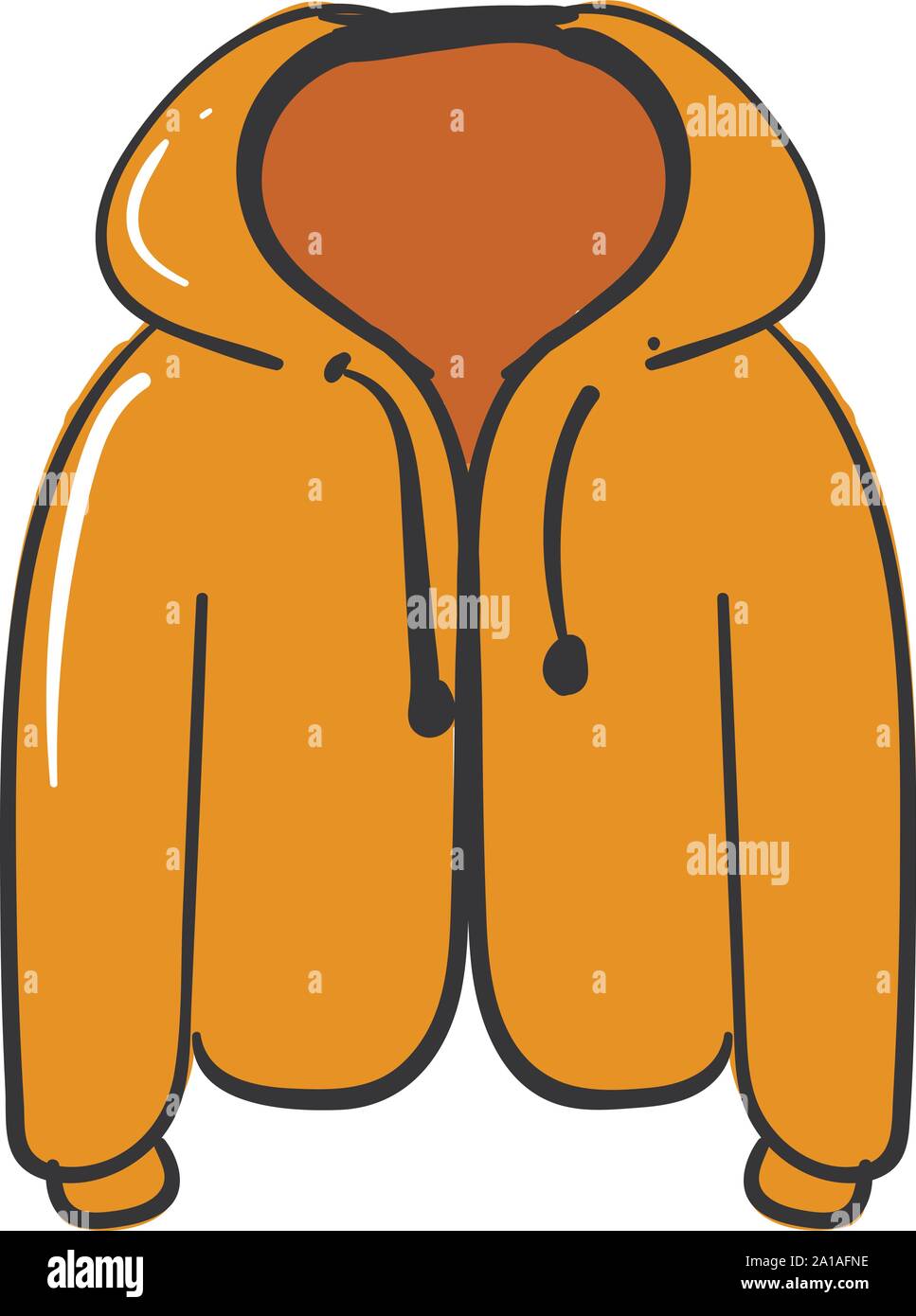 Orange jacket, illustration, vector on white background Stock Vector