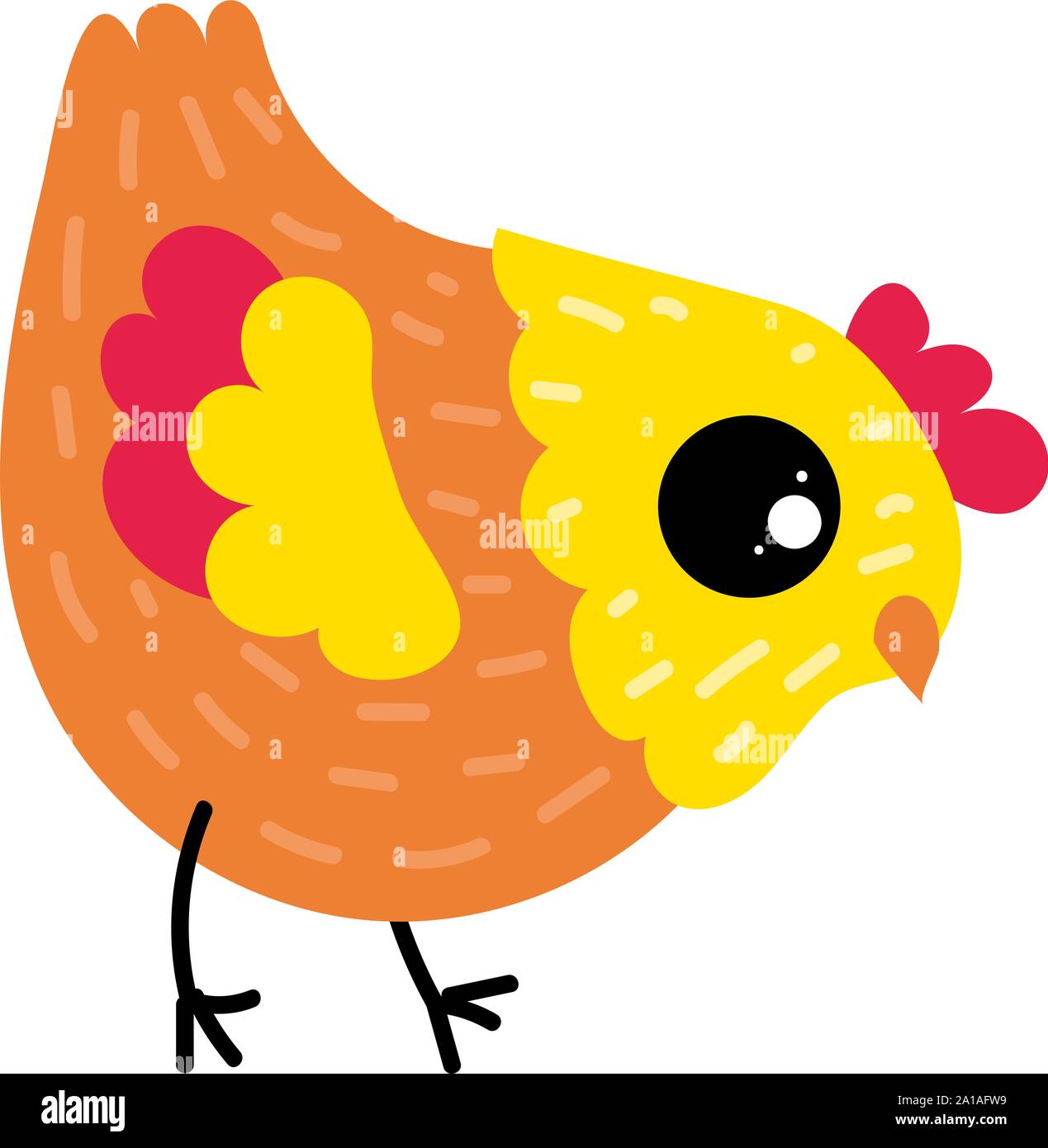 Orange chick, illustration, vector on white background. Stock Vector