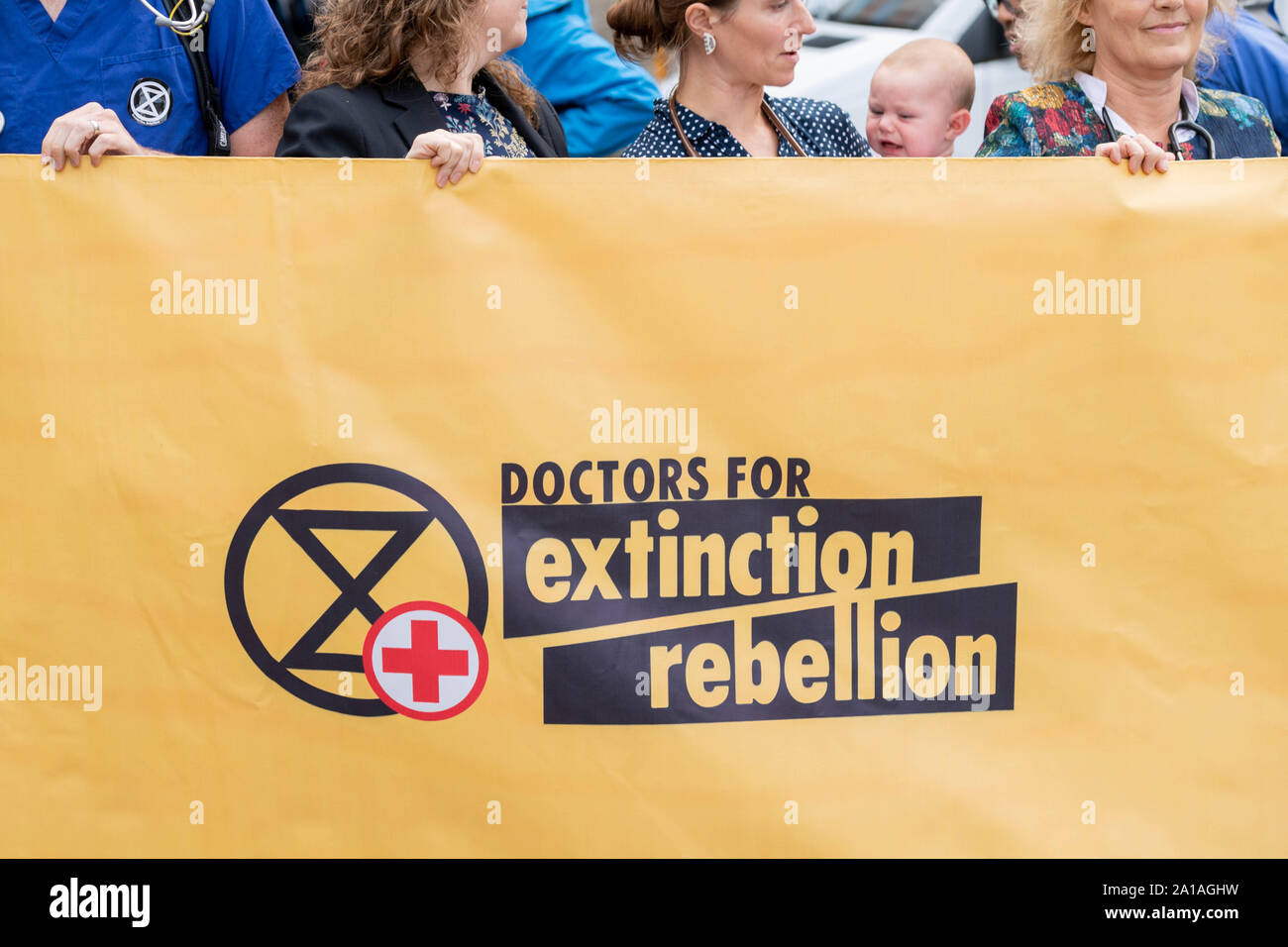London UK 25th Sept. 2019 Doctors for Extinction Rebellion demonstration on College Green London UK Credit Ian DavidsonAlamy Live News Stock Photo