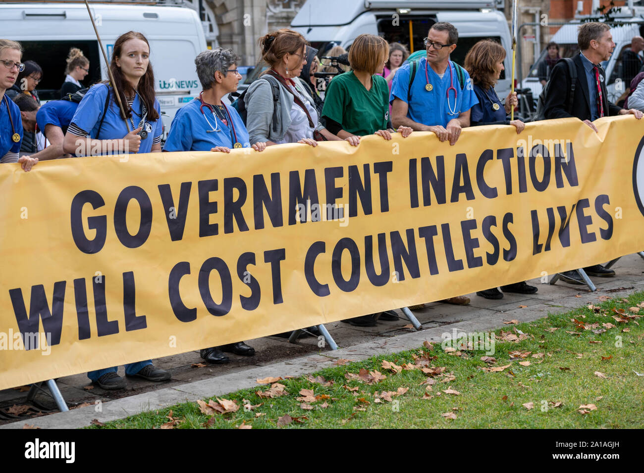 London UK 25th Sept. 2019 Doctors for Extinction Rebellion demonstration on College Green London UK Credit Ian DavidsonAlamy Live News Stock Photo