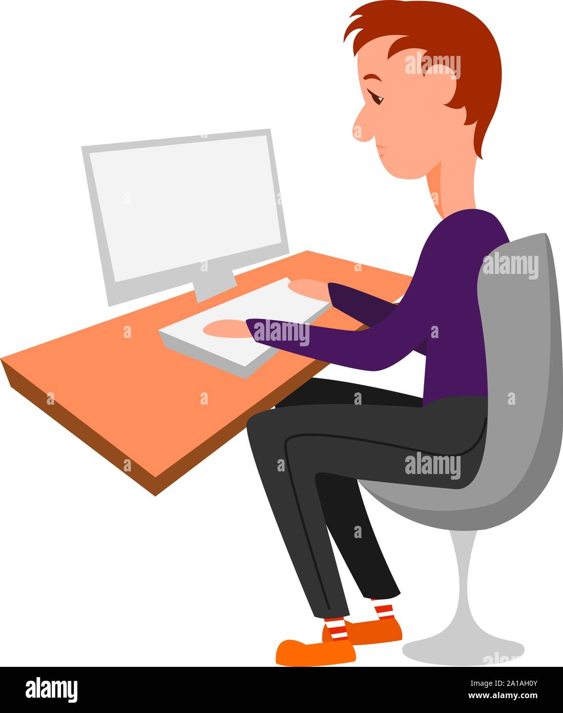 Programmer, illustration, vector on white background Stock Vector Image ...