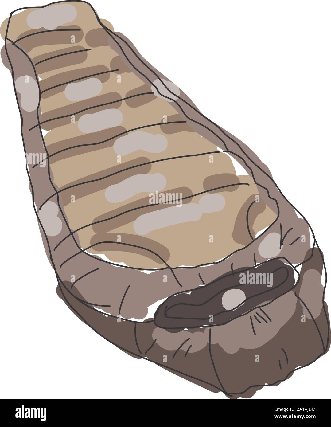 Sleeping bag, illustration, vector on white background Stock Vector