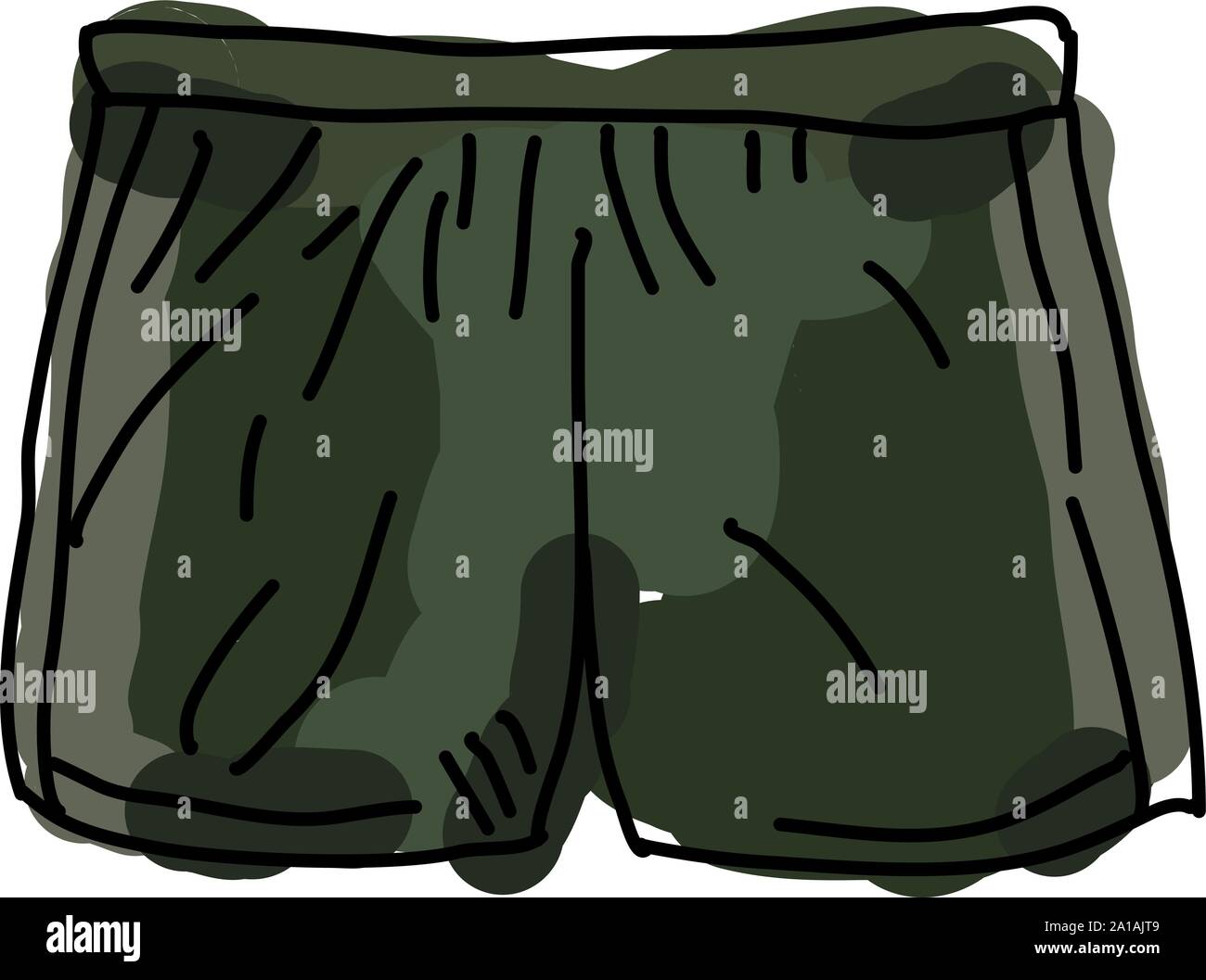Green appliqué artwork shorts
