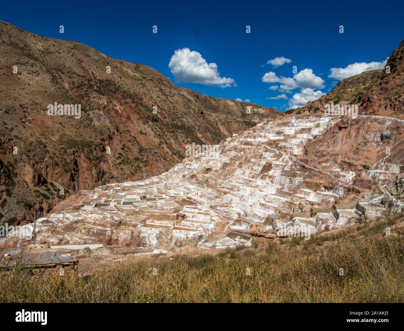 Salina de Maras, the traditional inca salt field in Maras near Cuzco in ...