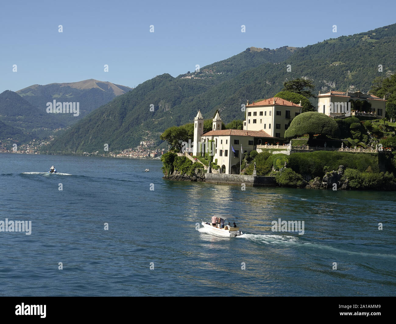 Villa del Balbianello on Italy's iconic and beautiful Lake Como, Italy .... historic site and location for scenes in two James Bond movies Stock Photo