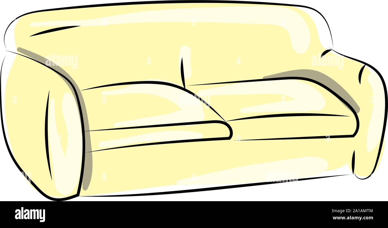 Yellow sofa, illustration, vector on white background Stock Vector Image & Art Alamy