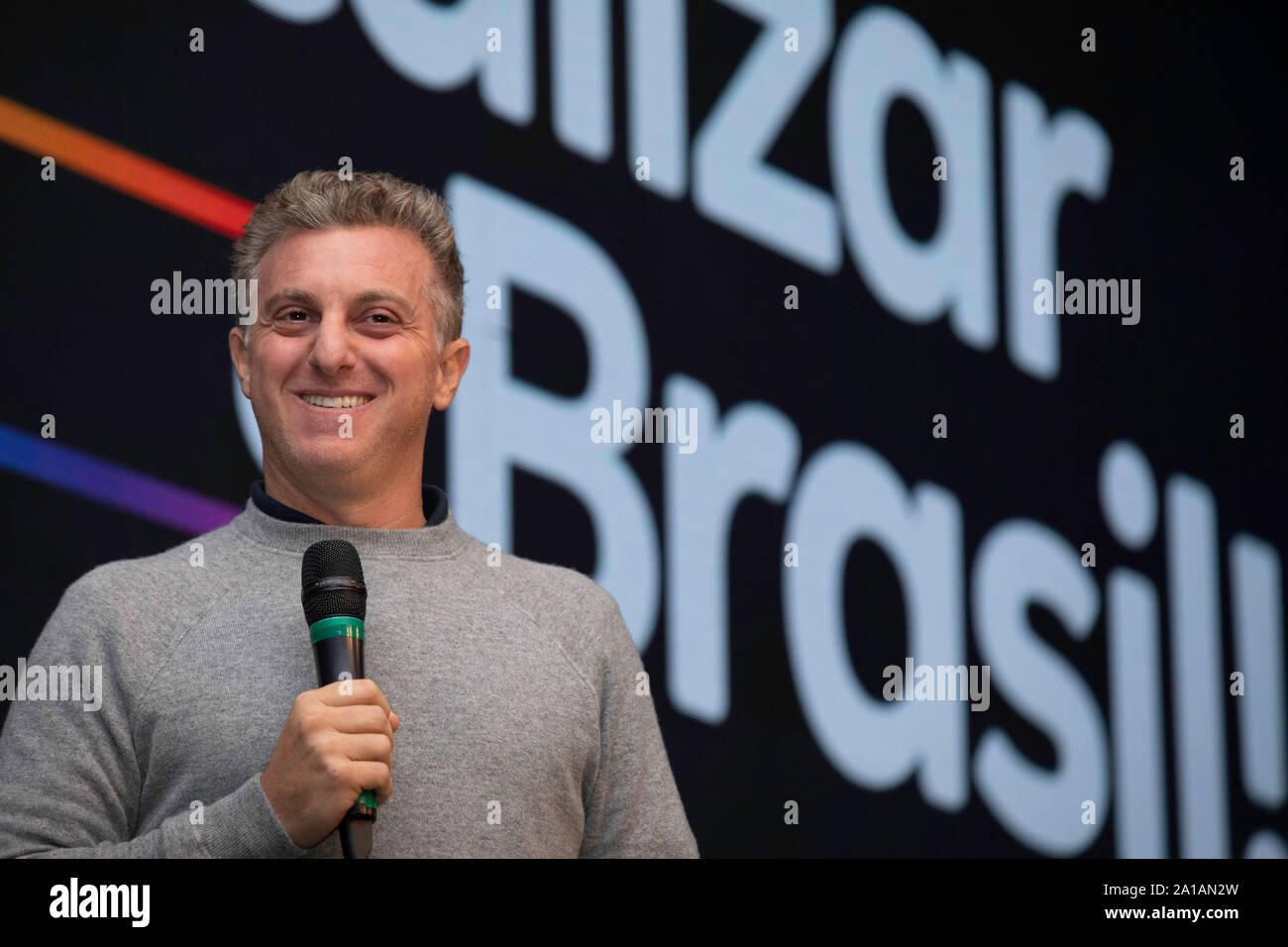 Sao Paulo Sp 25 09 2019 Convencao Magazine Luiza Tem Luciano Huck Presenter Luciano Huck Speaks During A Magazine Luiza Event In Space In The North Of Sao Paulo On The Morning