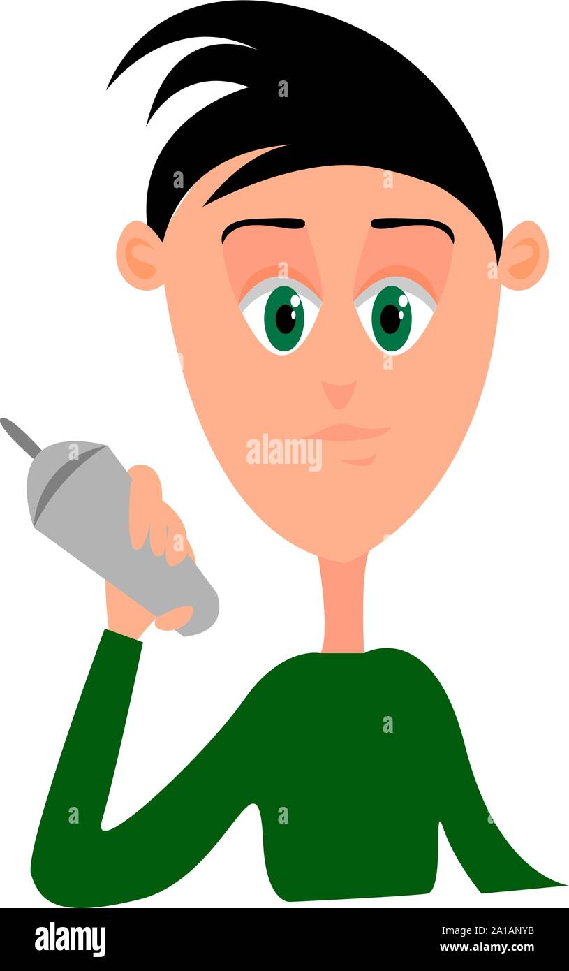 Bartender, illustration, vector on white background. Stock Vector