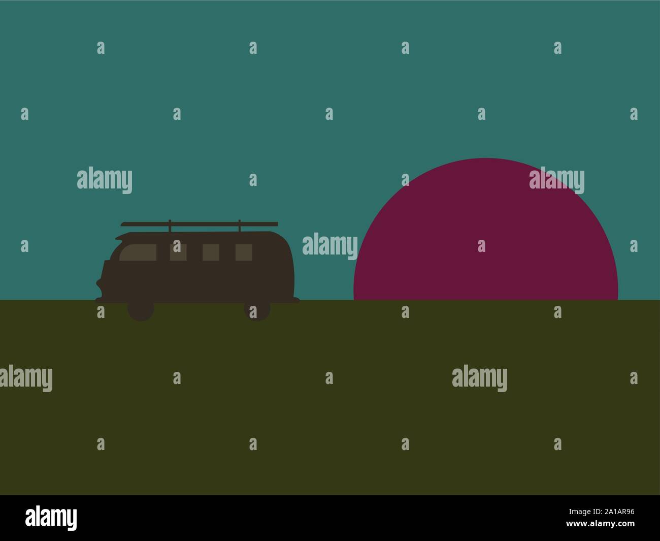 Bus, illustration, vector on white background. Stock Vector