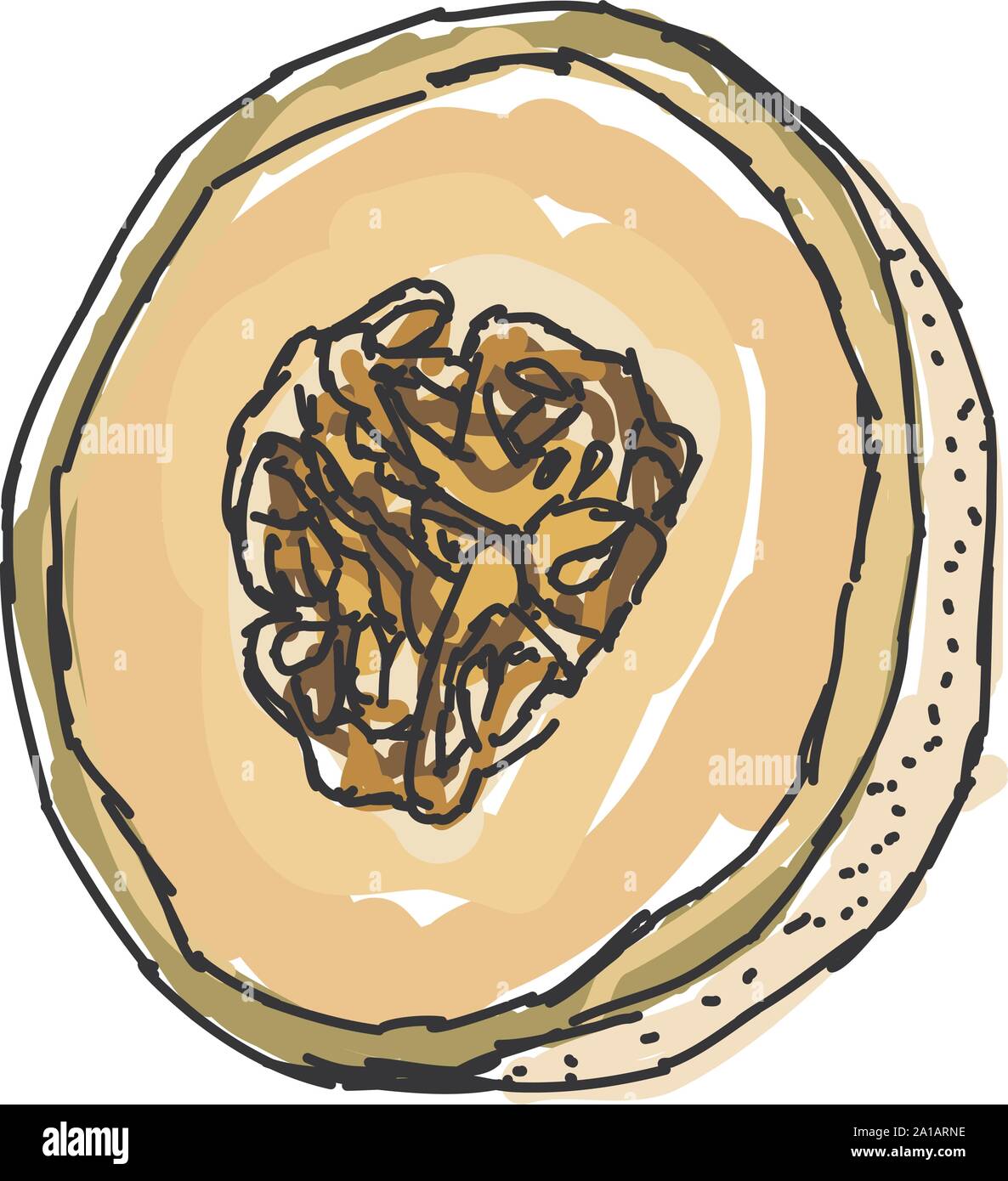 Cantaloupe piece, illustration, vector on white background. Stock Vector