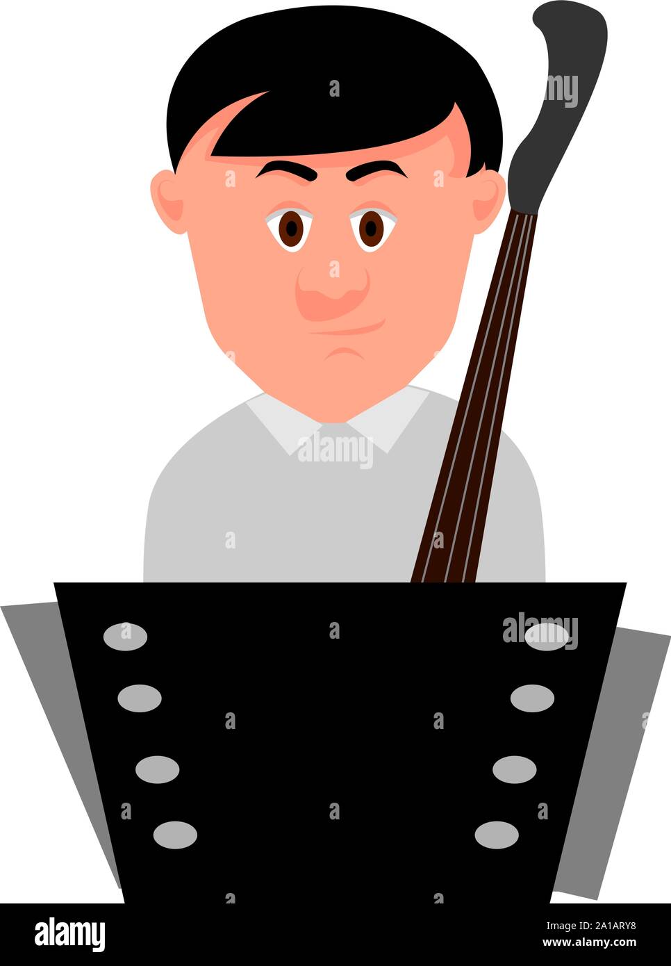 Cellist, illustration, vector on white background. Stock Vector