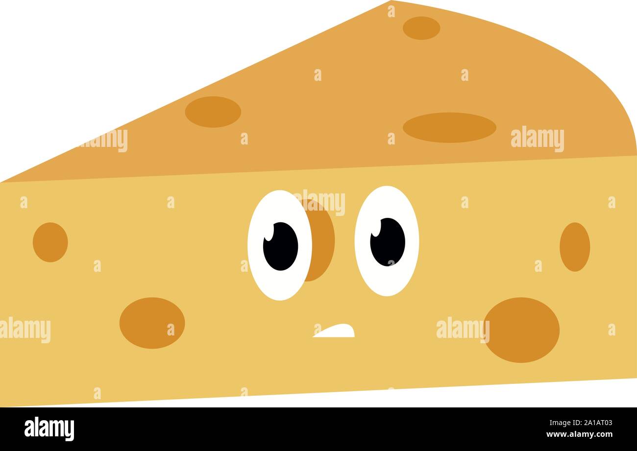 Chesse, illustration, vector on white background. Stock Vector