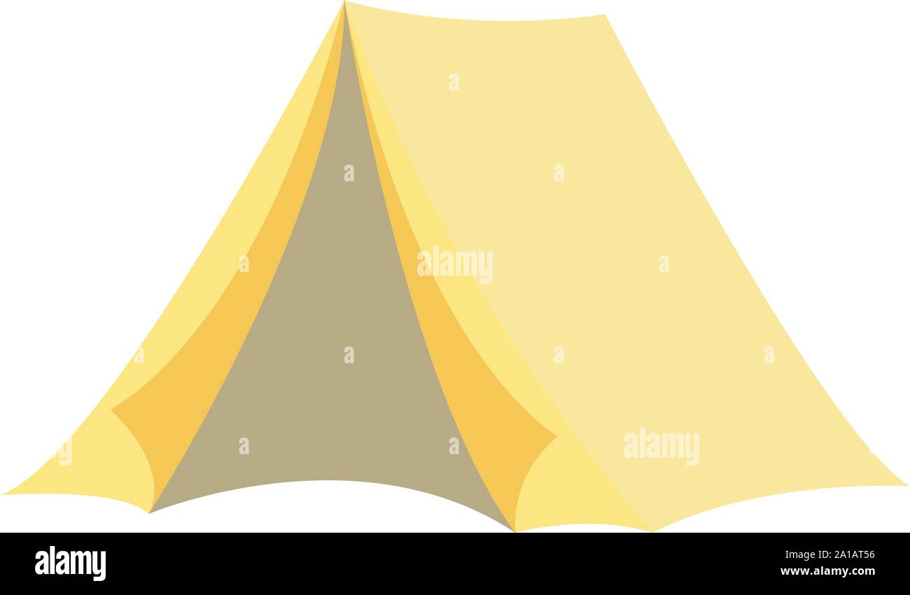 Yellow tent, illustration, vector on white background Stock Vector ...