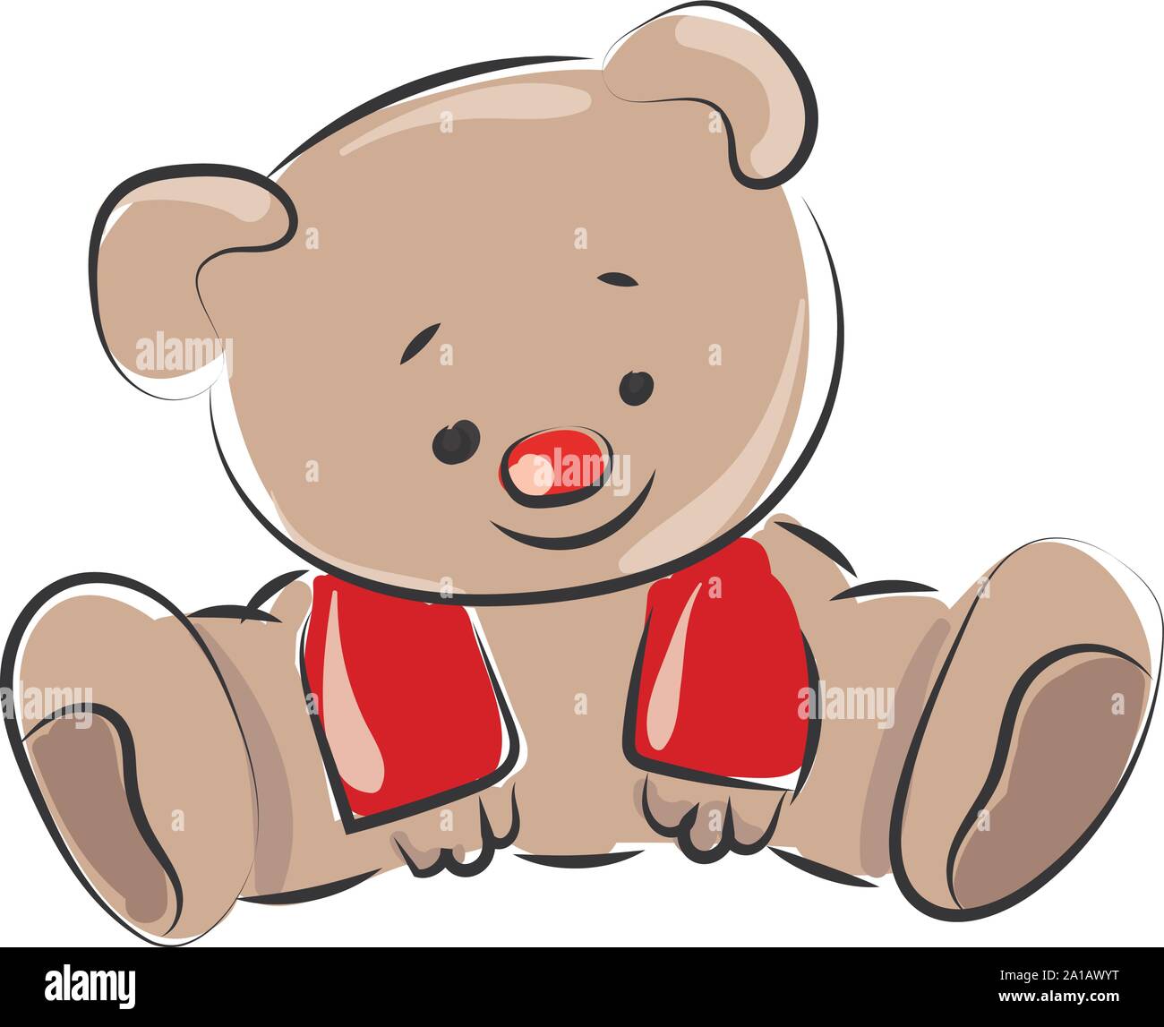 Toy bear, illustration, vector on white background. Stock Vector