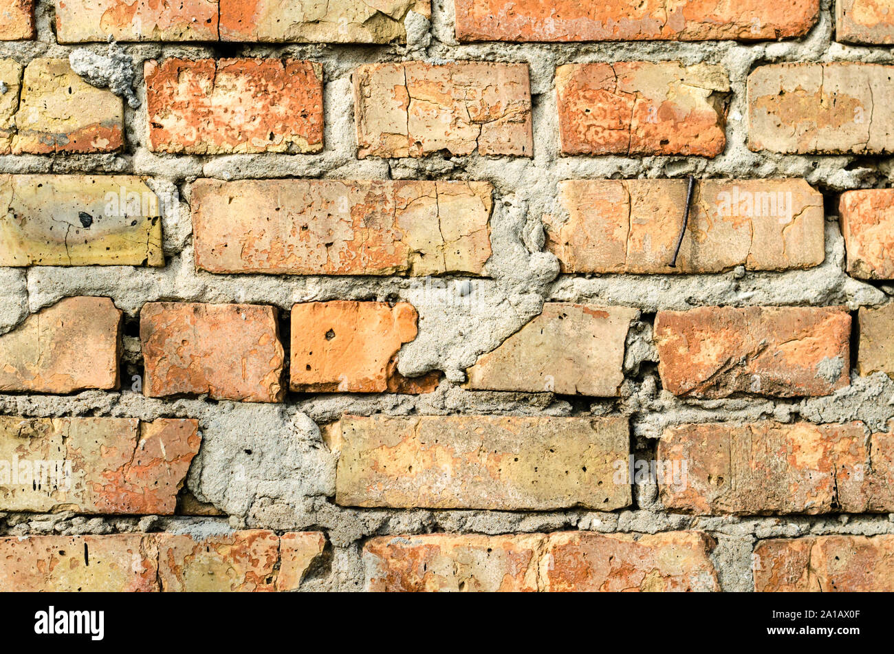 texture of an old orange brick wall Stock Photo - Alamy