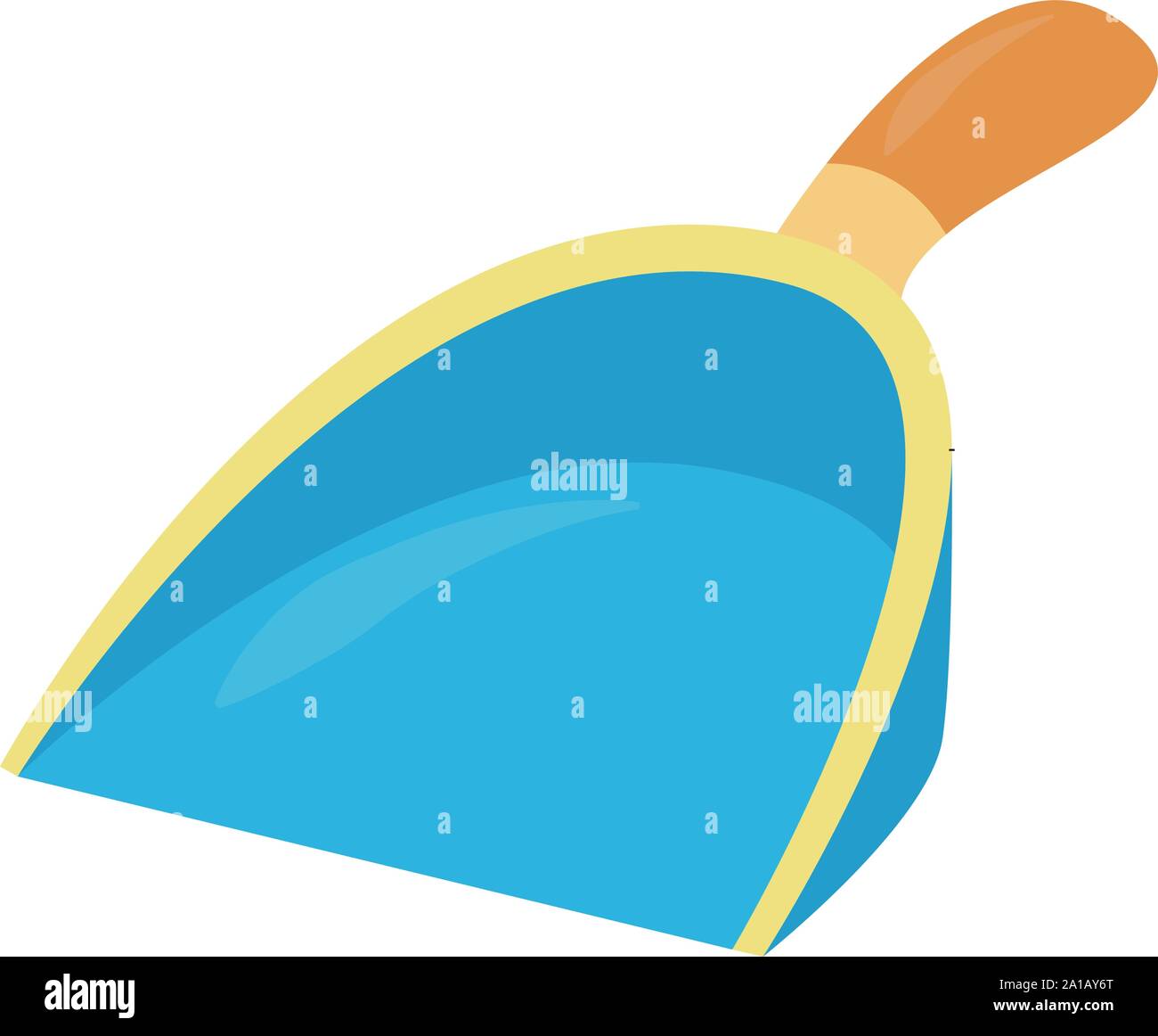 Blue dustpan, illustration, vector on white background. Stock Vector