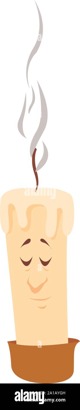 Calm candle, illustration, vector on white background. Stock Vector